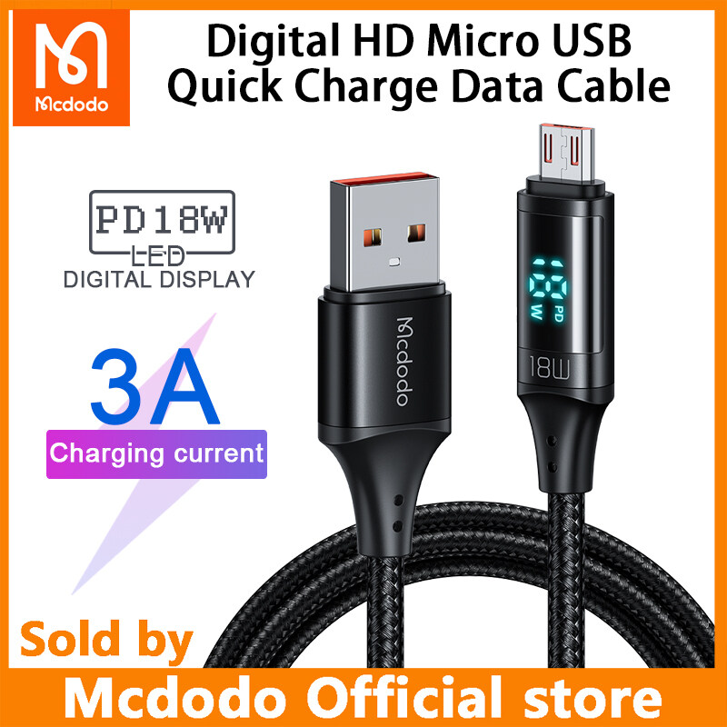 Mcdodo Fast Charging Micro USB digital display cable 3A Quick Charger For HUAWEI HONOR Xiaomi OPPO VIVO MEIZU Samsung
