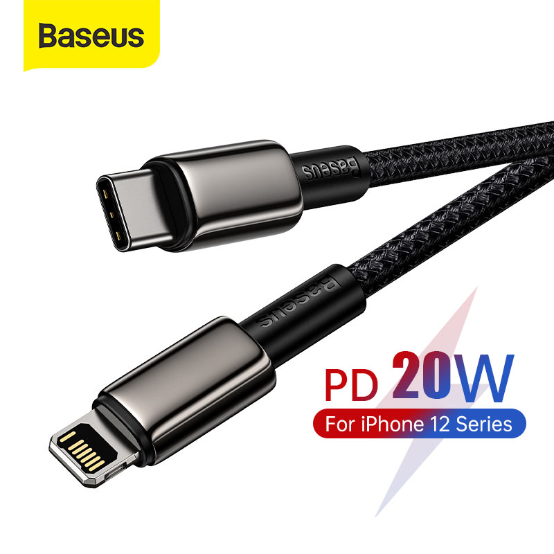 Baseus 20W USB C Cable for iPhone 14 13 Pro Max 12 XS XR PD4.0 QC3.0 Fast Charging USB Type C Data Cable