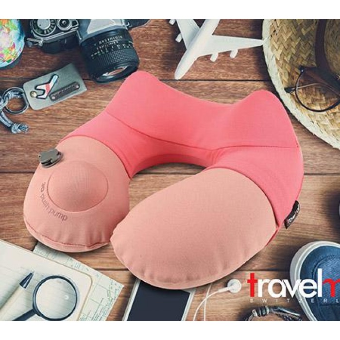TravelMall 3D Inflatable Neck Pillow (Pink)