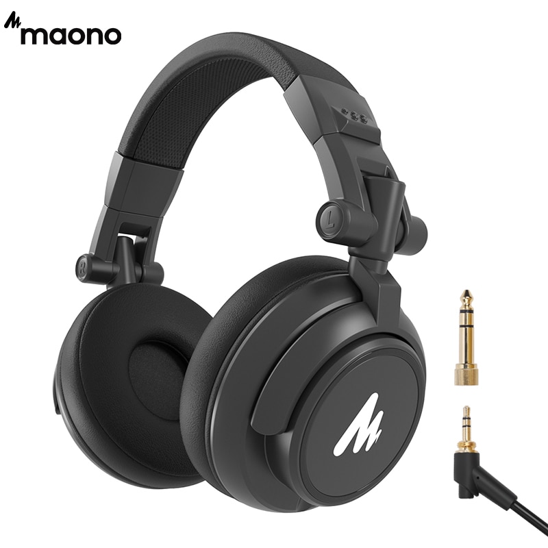 MAONO Professional Studio Monitor Headphones,Over Ear and Detachable Plug & Cable with 50mm Driver for DJ Studio Youtube U-MH601