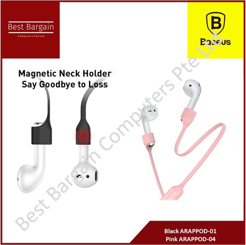 Best Bargain - Baseus Sports Collared Silicone Hanging Sleeve For Pods 1/2 Generation Black ARAPPOD-01 / White ARAPPOD-02 / Pink ARAPPOD-04