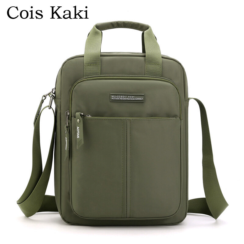 Cois Kaki New Sling Shoulder Bag For Men High Quality Nylon Business Casual Crossbody Large Capacity IPAD Bag Handbag