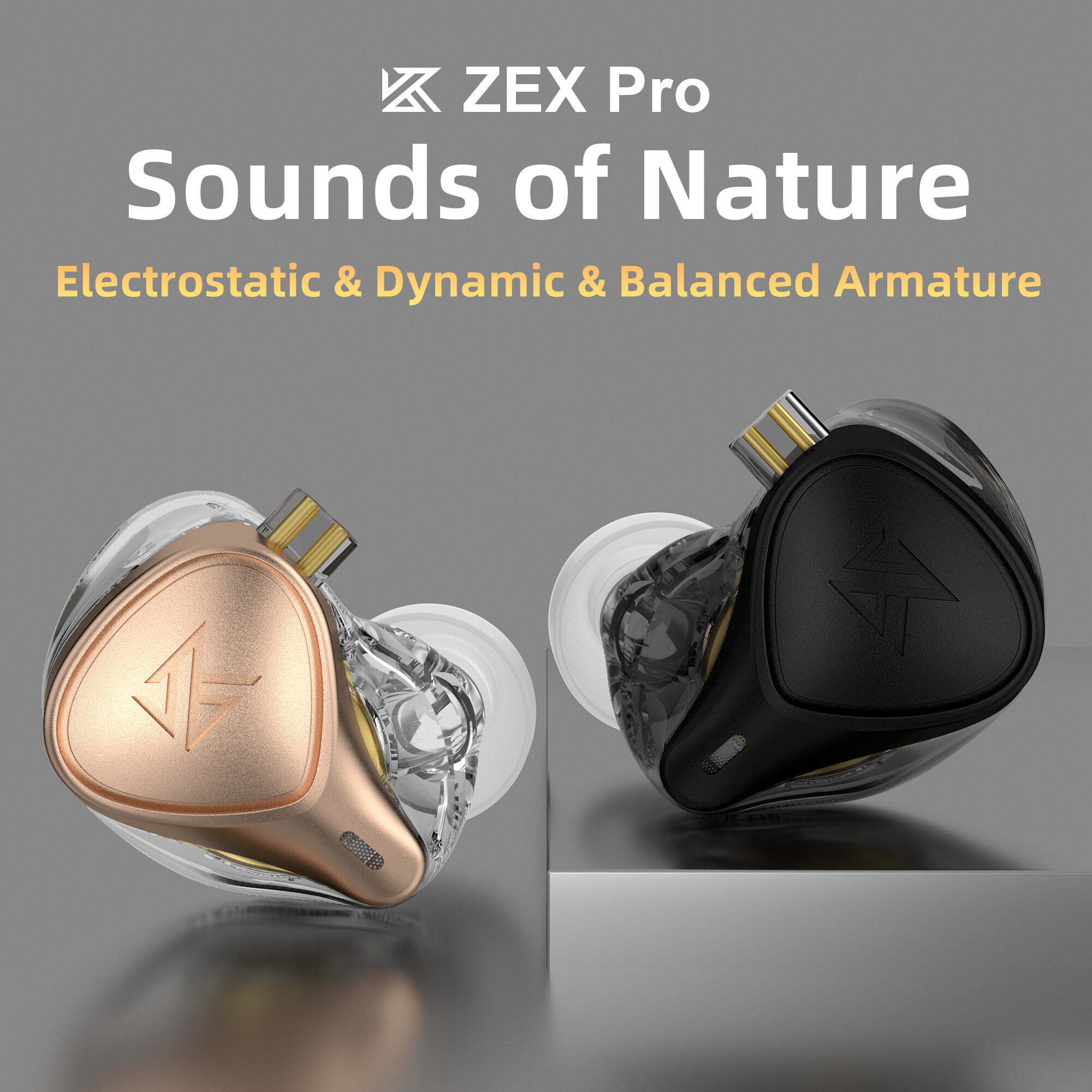 KZ ZEX Pro Headset Hybrid Technology&Electrostatic In-Ear Monitor Metal Wired Earphone Noice Cancelling Sport Music Headphones
