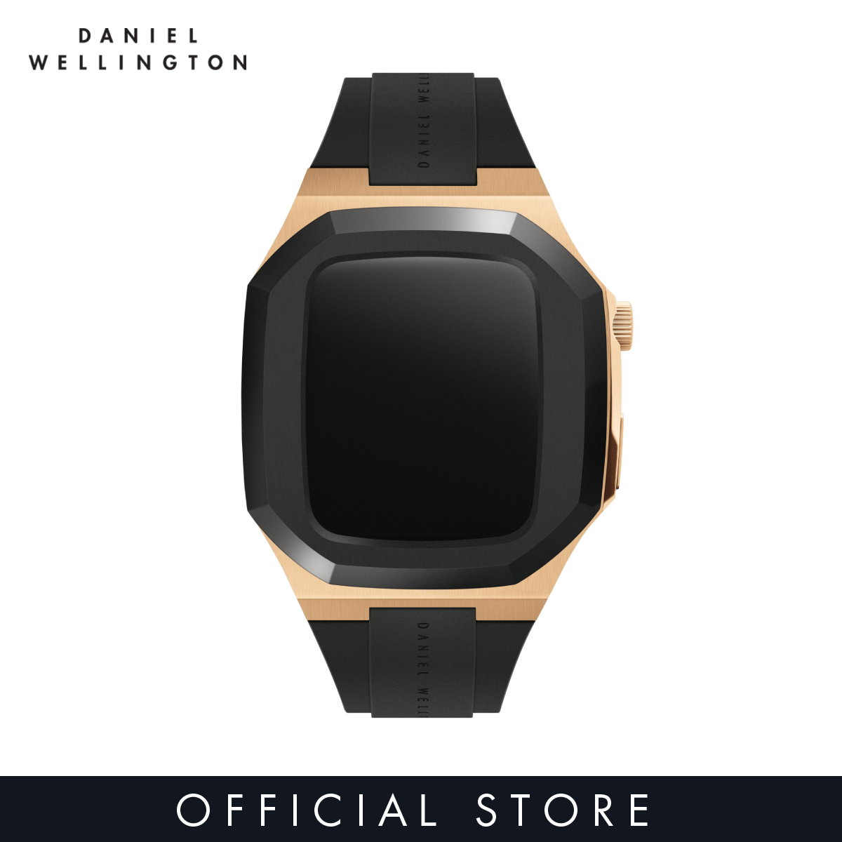 Daniel Wellington Switch Rose Gold 40/44mm - Smartwatch case for Apple watch series 4, 5, 6 & SE - Stainless steel case with rubber strap - DW - Smart watch accessories case and strap