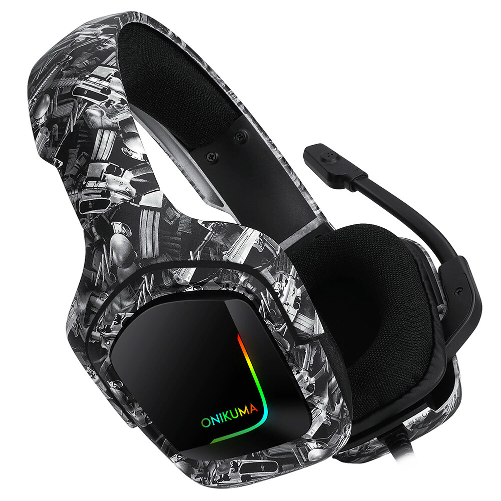 ONIKUMA K20 3.5mm Wired RGB LED Headphone with Microphone for PC Phone PS4